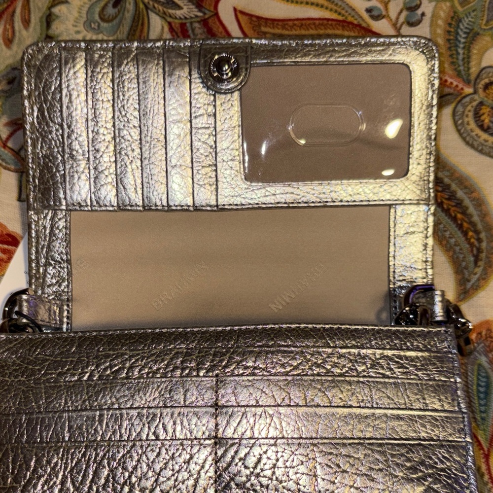 Brahmin Duchess Collection Silver Metallic Minuette Crossbody Bag NWT - Picture 9 of 9